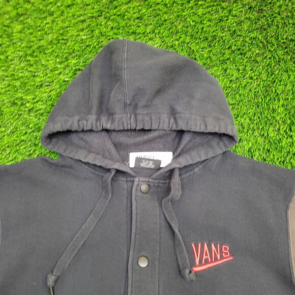 VANS Varsity Snap Hoodie Jacket Medium 22x25 Colorblock Cropped - Picture 13 of 14